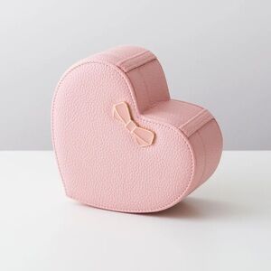 Pink Heart-Shaped Bow Jewelry Box